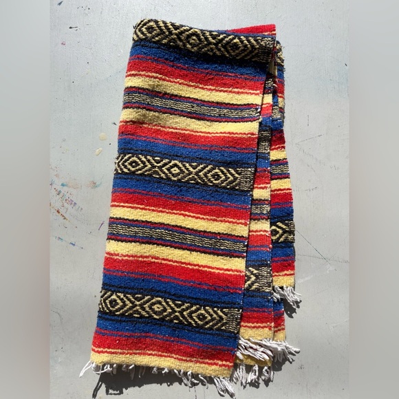 Southwestern Blanket Textile Multicolor Aztec Old West Vibrant Serape Decorative - Picture 7 of 7